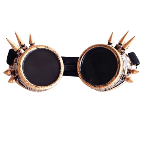 HUANGING Steampunks-Brille mit Nieten, Retro-Steampunk-Brille, Halloween, Cosplay, für Festivals, Mottoparty von HUANGING