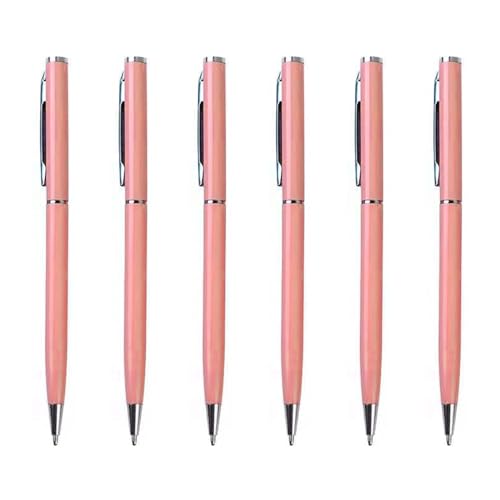 HUANIZI Metall-Kugelschreiber für Büro, Drehung, Unterschrift, Schreiben, reibungsloses Schreiben, 6 Stück von HUANIZI