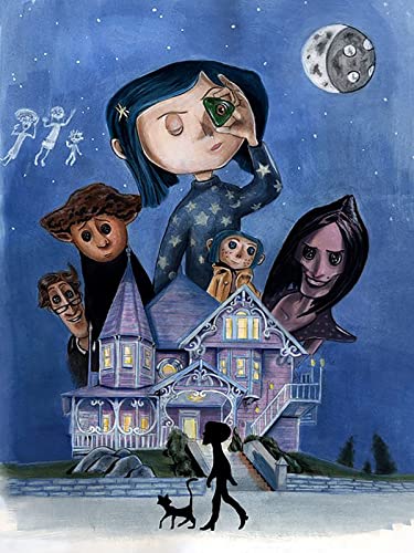 HUANNY DIY Coraline Diamond Painting Kits für Erwachsene Kinder, 5D Premium Diamond Art, Full Drill Kristall Strass zum Basteln, Home Office Decor von HUANNY