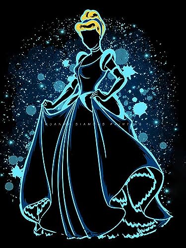 HUANNY DIY Diamond Art Cinderella Diamond Painting Kits, 5D Full Drill Cross Stitch Embroidery kit for Beginners von HUANNY