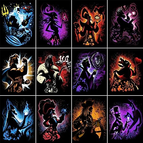 HUANNY DIY Diamond Art Villains Diamond Painting, 5D Full Drill Cross Stitch Embroidery kits (12 Packs) von HUANNY