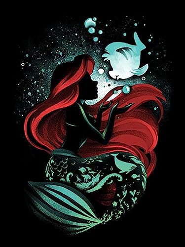 HUANNY DIY Diamond Painting Ariel Diamond Art Little Mermaid, 5D Full Drill Cross Stitch Embroidery kit, Funny, 12''×16'' von HUANNY