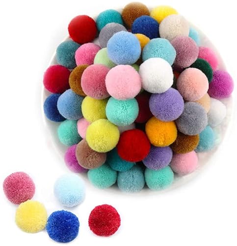 Pompons 200 Stücke Mini Filz Pompons 2cm Bunt Pompons Dekorative Pompons Pom Poms Bälle Flauschigen Pompoms für DIY Material Kunsthandwerk Ohrringe, Kopfbedeckungen Dekorationen von NC