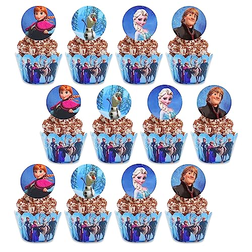 HUARYEN Prinzessin Cupcake Topper Tortendeko, 24 Stück Cupcake Topper Tortenaufleger Geburtstag für KinderMuffin Deko Cupcake Wrappers Papier für Tortendeko Kindergeburtstag von HUARYEN