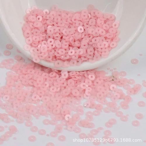 2 mm, 3 mm, 4 mm, matte Pailletten, flach, rund, matt poliert, PVC-Pailletten zum Nähen, Basteln, Kleidungszubehör – pink – 4 mm, 10 g, 2000 Stück von HUAWECALK