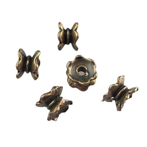 70 Stücke 5X7Mm Antiqued Bronze Farbe Lotus Blume Ende Perlenkappen Anschlüsse von HUFFA