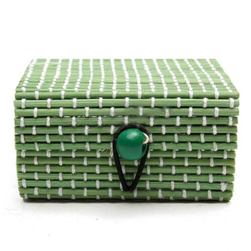 Aufbewahrungsbox aus Holz, Aufbewahrungsbox for Schmuck aus Holzperlen, Muschelschale, Aufbewahrungsbox for Kleinigkeiten, Aufbewahrungsbox for Schmuck im antiken Stil(Green) von HUFFA