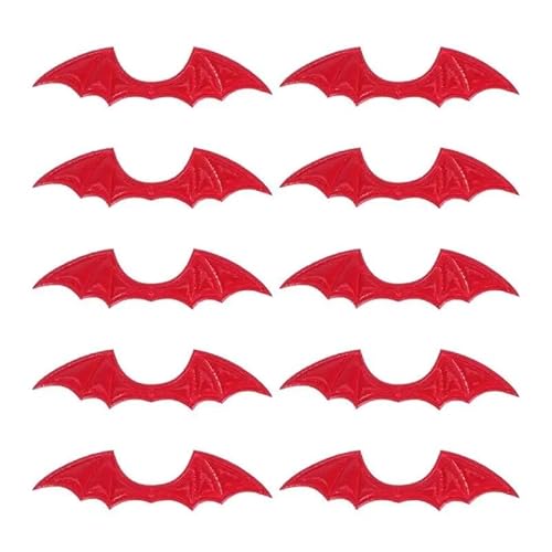 HUFFA 10 stücke Engelsflügel DIY Herstellungsmaterial Fledermausflügel Haarspangen Ornament DIY Schuhe Kleidung Zubehör DIY Prop Zubehör(Red Bat Wings) von HUFFA