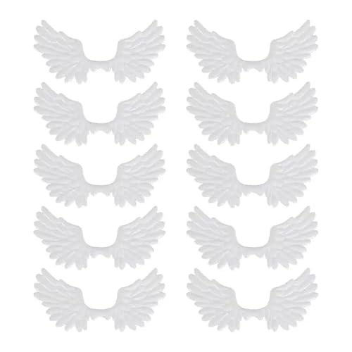 HUFFA 10 stücke Engelsflügel DIY Herstellungsmaterial Fledermausflügel Haarspangen Ornament DIY Schuhe Kleidung Zubehör DIY Prop Zubehör(White Angel Wings) von HUFFA