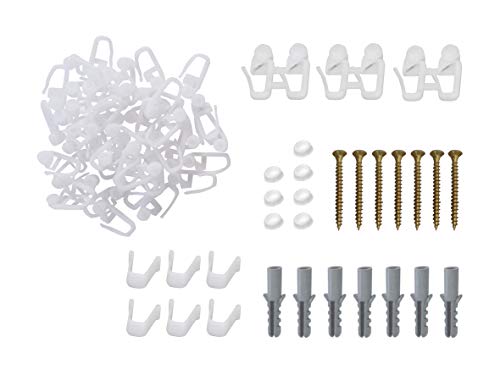 HUGG-Zubehör-Set ZV.600 zum Befestigen von Gardinen und 1- bis 3-Laufe Vorhang-Schienen - bis zu 600 cm Länge. von HUGG