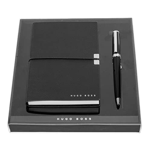 Hugo Boss Schreib-Set Kugelschreiber Gear Icon und A6 Notizblock Elegance Storyline in der Geschenkbox, HPBM252A von HUGO BOSS