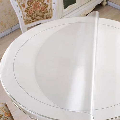 HUHJYUGE Klarsicht Tischdecke Rund 175cm, Tischschutz-Folie PVC Plastik-Tischdecken Wasserdicht Fettdicht, Wiederverwendbar Tischdecke, für Home Wohnzimmertisch Restaurant HUHJYUGE Klarsicht Tischdecke Rund 175cm, Tischschutz-Folie PVC Plastik-Tischdecken Wasserdicht Fettdicht, Wiederverwendbar Tischdecke, für Home Wohnzimmertisch Restaurant von HUHJYUGE