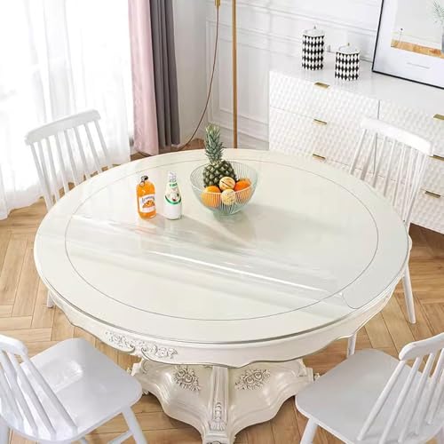 HUHJYUGE Klarsicht Tischdecke Rund 175cm, Tischschutz-Folie PVC Plastik-Tischdecken Wasserdicht Fettdicht, Wiederverwendbar Tischdecke, für Home Wohnzimmertisch Restaurant HUHJYUGE Klarsicht Tischdecke Rund 175cm, Tischschutz-Folie PVC Plastik-Tischdecken Wasserdicht Fettdicht, Wiederverwendbar Tischdecke, für Home Wohnzimmertisch Restaurant von HUHJYUGE