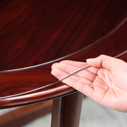 HUHJYUGE Tischdecke Durchsichtig Rund 175cm, Transparent Plastik Tischfolie, Tischdecke Schutz PVC Transparent mit Abgeschrägter Kante, Glasklar Durchsichtig Klarsichtfolie HUHJYUGE Tischdecke Durchsichtig Rund 175cm, Transparent Plastik Tischfolie, Tischdecke Schutz PVC Transparent mit Abgeschrägter Kante, Glasklar Durchsichtig Klarsichtfolie von HUHJYUGE