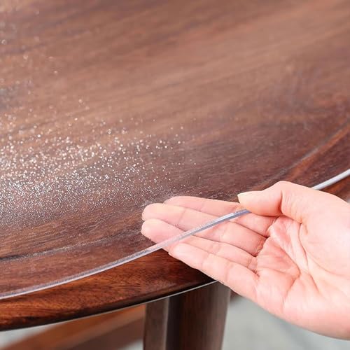 HUHJYUGE Tischdecke Durchsichtig Rund 180cm, Transparent Plastik Tischfolie, Tischdecke Schutz PVC Transparent mit Abgeschrägter Kante, Glasklar Durchsichtig Klarsichtfolie HUHJYUGE Tischdecke Durchsichtig Rund 180cm, Transparent Plastik Tischfolie, Tischdecke Schutz PVC Transparent mit Abgeschrägter Kante, Glasklar Durchsichtig Klarsichtfolie von HUHJYUGE