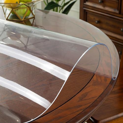 HUHJYUGE Tischdecke Transparente 180cm, Tischdecke Durchsichtig Rund 1.5mm Wasserdicht Hitzebeständig PVC Plastik-Tischdecken Folie Tischschutzfolie, für Esstische, Schreibtische HUHJYUGE Tischdecke Transparente 180cm, Tischdecke Durchsichtig Rund 1.5mm Wasserdicht Hitzebeständig PVC Plastik-Tischdecken Folie Tischschutzfolie, für Esstische, Schreibtische von HUHJYUGE