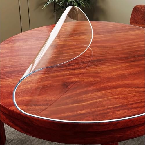 HUHJYUGE Tischfolie Transparent 165cm, Tischdecke Durchsichtig Rund, PVC Tischdecke Transparent 3 mm, Glasklar Tischschutz Wasserdicht Fettdicht Tischschutzfolie HUHJYUGE Tischfolie Transparent 165cm, Tischdecke Durchsichtig Rund, PVC Tischdecke Transparent 3 mm, Glasklar Tischschutz Wasserdicht Fettdicht Tischschutzfolie von HUHJYUGE