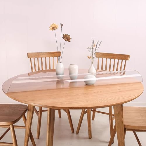 HUHJYUGE Transparente PVC Tischdecke 180cm, Kristallklarer Durchsichtige Transparente Kunststoff-Tischdecke, Wasserfester Abwischbarer Vinyl-Tischdeckenschutz HUHJYUGE Transparente PVC Tischdecke 180cm, Kristallklarer Durchsichtige Transparente Kunststoff-Tischdecke, Wasserfester Abwischbarer Vinyl-Tischdeckenschutz von HUHJYUGE