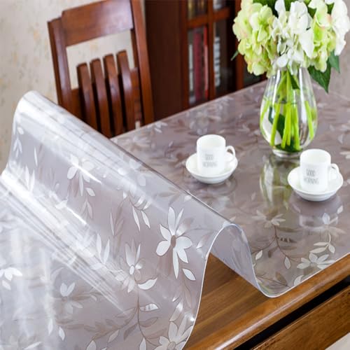 HUHJYUGE Transparente Tischfolie für Holztische 120x200cm, Glasklare PVC-Folie 2 mm, Wasserdicht, Ölbeständig und Pflegeleicht, für Esstische und Schreibtische HUHJYUGE Transparente Tischfolie für Holztische 120x200cm, Glasklare PVC-Folie 2 mm, Wasserdicht, Ölbeständig und Pflegeleicht, für Esstische und Schreibtische von HUHJYUGE