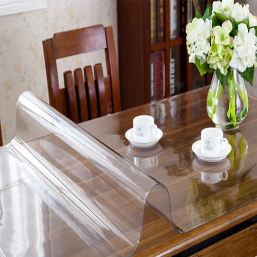 HUHJYUGE Transparente Tischfolie für Holztische 120x200cm, Glasklare PVC-Folie 2 mm, Wasserdicht, Ölbeständig und Pflegeleicht, für Esstische und Schreibtische HUHJYUGE Transparente Tischfolie für Holztische 120x200cm, Glasklare PVC-Folie 2 mm, Wasserdicht, Ölbeständig und Pflegeleicht, für Esstische und Schreibtische von HUHJYUGE