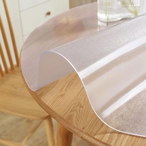 HUHJYUGE Transparente Vinyl-Tischdecke 155cm, Transparenter Kunststoff-Tischdeckenschutz, Transparente PVC-Tischdecke Wasserdicht Ölbeständig Schmutzabweisend Abwischbar HUHJYUGE Transparente Vinyl-Tischdecke 155cm, Transparenter Kunststoff-Tischdeckenschutz, Transparente PVC-Tischdecke Wasserdicht Ölbeständig Schmutzabweisend Abwischbar von HUHJYUGE
