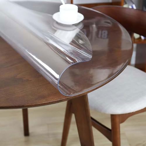 HUHJYUGE Transparenter Runder Tischdeckenschutz aus Kunststoff 175cm, Transparente PVC-Vinyl-Tischdecke, Wasserdicht, Ölbeständig, Schmutzabweisend, Abwischbar Tischdecke HUHJYUGE Transparenter Runder Tischdeckenschutz aus Kunststoff 175cm, Transparente PVC-Vinyl-Tischdecke, Wasserdicht, Ölbeständig, Schmutzabweisend, Abwischbar Tischdecke von HUHJYUGE