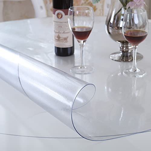 Tischdecke Transparent Abwaschbar 80x140cm, Tischfolie Tischdecke Transparent Durchsichtig Fettdicht, Tischschutz Folie Transparent, Wasserdicht, Hitzebeständig, für Esstisch von HUHJYUGE