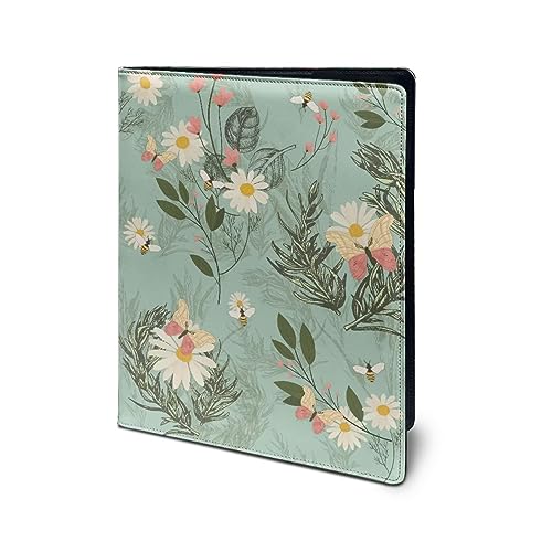 HUIACONG Floral Butterfly Klemmbrett Ordner Padfolio Klemmbrett Retro Schreiben Portfolio Leder Klemmbrett mit Abdeckung für Briefgröße A4 8,5 x 11 für Business Konferenz Notizblock Clip Boards von HUIACONG