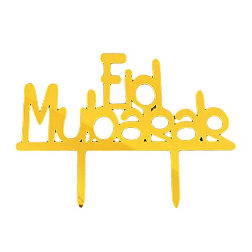 5 x glitzernde Eid-Cupcake-Topper, Festival, islamische Party, Happy Birthday, Kuchendekoration, Schwarz und Silber von HUIFACAI