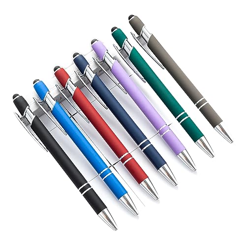 HUIFACAI Kugelschreiber, 7 Stück, 1,0 mm, einziehbarer Kugelschreiber, glattes Schreiben, schwarzer Metallstift, Kugelschreiber, einziehbarer Kugelschreiber, glatter Stift von HUIFACAI