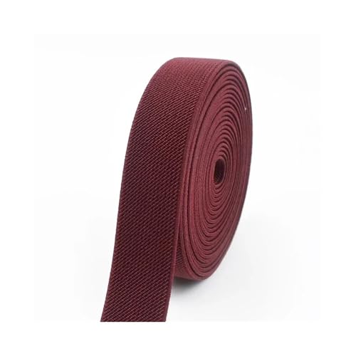 HUIJIQX Elastisches Band für Hosen, Bund, Nähen, Gummiband, Kleidung, Gürtel, Unterwäsche, Stretch-Gurtband, DIY-Zubehör (weinrot, 5 m _ 38 mm) von HUIJIQX