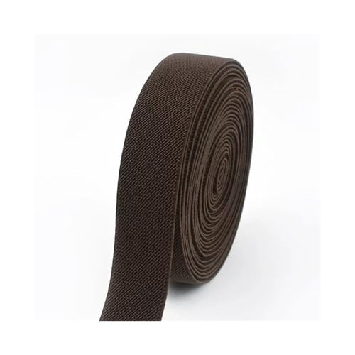 HUIJIQX Elastisches Band für Hosenbund, Nähen, Gummiband, Kleidung, Gürtel, Unterwäsche, Stretch-Gurtband, DIY-Zubehör (Kaffee, 10 m _ 38 mm) von HUIJIQX