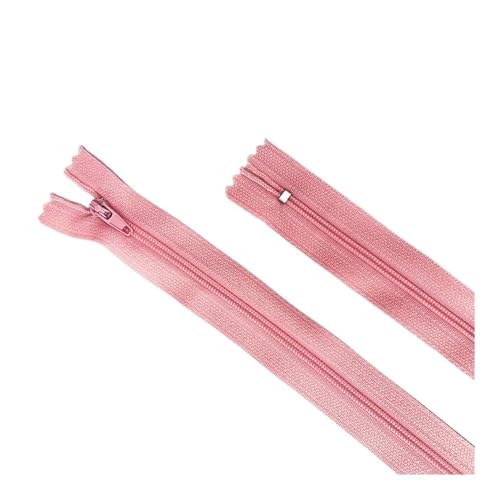 HUIJIQX Nylon-Spiralreißverschlüsse für Schneiderarbeiten, Kanalisation, Handwerk, Handwerk, 10 - 60 cm, Rosa, 40 cm, 10 Stück, 10 Stück von HUIJIQX