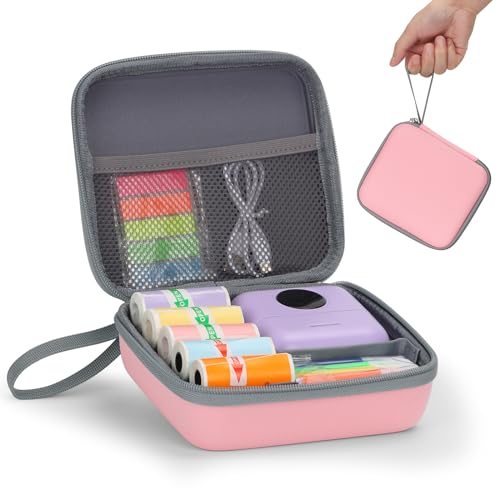 HUIJUTCHEN Drucker Tasche, Drucker Tasche, Aufbewahrungsbox für Mini Drucker Tragbare Aufbewahrungstasche für Thermodrucker Zubehör Organisationstasche (Nur Tasche) (Rosa) von HUIJUTCHEN