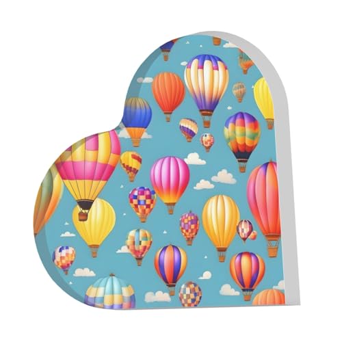 Heißluftballon-Druck, Acryl, Geschenk, Dekoration für Zuhause, Hochzeit, Beschilderung, Büro, Schreibtisch, herzförmig von HUIKGIER