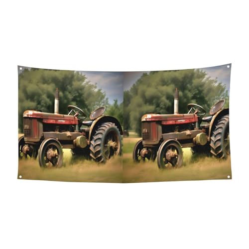 Old Tractor Photoes Farm Print Party Banner Funny Birthday Fiesta Party Decoration Fun and Lively Atmosphere von HUIKGIER