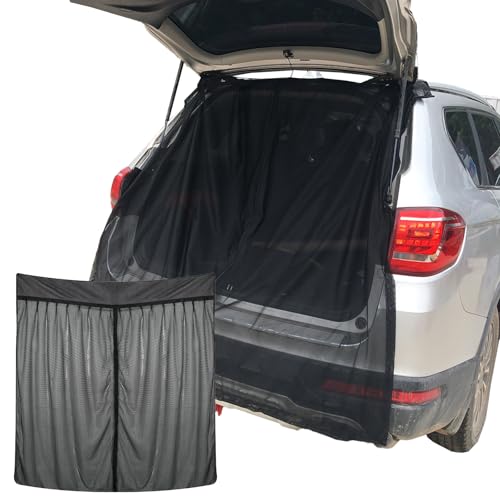 Heckklappe Moskitonetz,Flügeltür Kofferraumabdeckung Sonnenschutz 165x210cm,Heckklappe Flügeltür Kofferraumabdeckung,mit Magnetverschluss,für Auto,Reisen,Outdoor-Camping von HUIKUANGEU