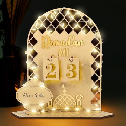 Ramadan Kalender,Diy Ramadan Dekoration Aus Holz,Ramadan Kalender Aus Holz,Eid Mubarak Dekoration,Ramadan Holz Diy Lampe Licht,Ramadan Deko,Diy Holz Eid Mubarak Ornament Dekorationen von HUIKUANGEU