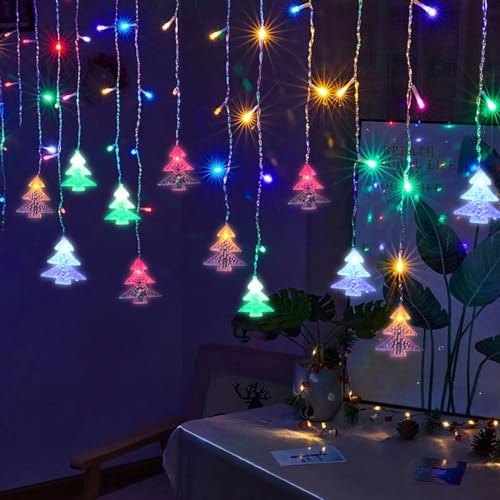 Weihnachtsbeleuchtung,Led Lichterkette,Lichtervorhang Innen,Led Lichtervorhang Lang Weihnachtsbaum Led String Licht,Led Lichterkettenvorhang Vorhang Lichter,für Hochzeit Party Weihnachten von HUIKUANGEU