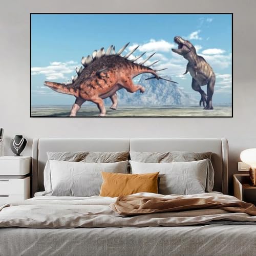 HUNNY Bild Gross Wohnzimmer Wohnzimmer Bilder Groß Bild Auf Leinwand Uralter wilder Dinosaurier Wandbild Kunstdruck Poster Wasserfestes Leinwandgemälde Wohnzimmer Dekor Wohndekoration von HUNNY