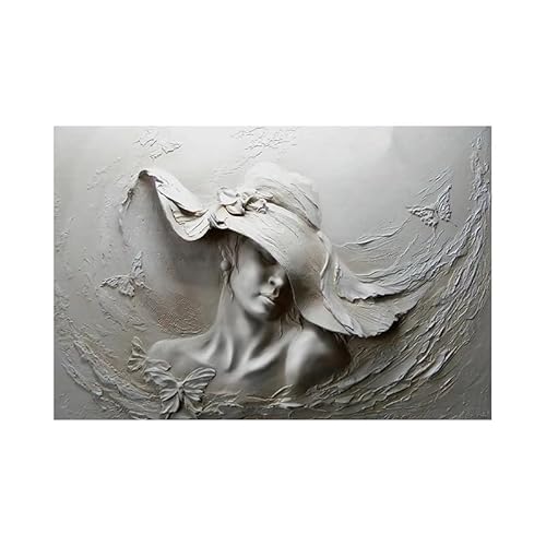 HUNNY Dekorative Bilder Wohnzimmer Wandbilder Wohnzimmer Groß Bild Gross Wohnzimmer 3D Ton Relief Wandkunst, Abstrakte Frau Leinwand Malerei Elegantes Akt Poster, Wohnzimmer Schlafzimmer Home Decor von HUNNY