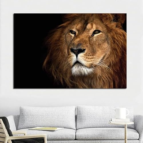 HUNNY Home Decoration Living Room Dekorative Bilder Wohnzimmer Abstrakte Löwen-Poster Leinwandgemälde Tierbilder Wandkunst für Wohnzimmer-Dekoration Heimdekoration heißer Verkauf von HUNNY