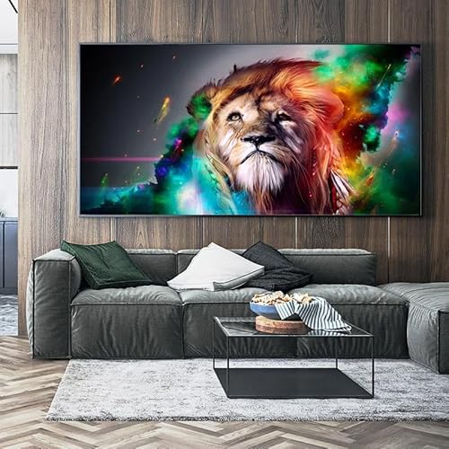 HUNNY Wohnzimmer Bilder Groß Bild Auf Leinwand Kunstdruck Poster Abstrakte Löwen-Poster Leinwandgemälde Tierbilder Wandkunst für Wohnzimmer-Dekoration Heimdekoration heißer Verkauf von HUNNY