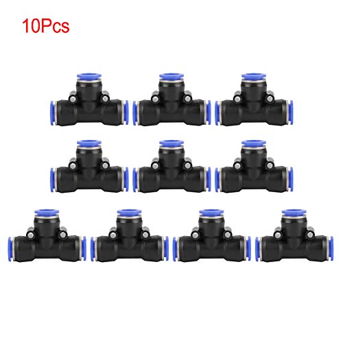 HUONIU 10 Stück pneumatischer Schnellverbinder, 3-Wege-T-Adapter, für Luftschlauch mit Außendurchmesser 12 mm, keine Abdichtung erforderlich von HUONIU