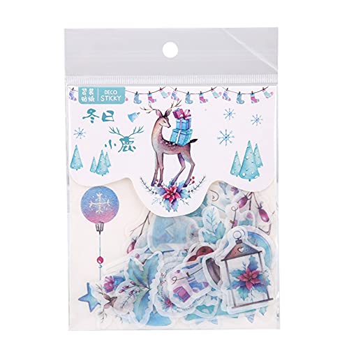 HUONIU 40 Teile/satz DIY Tagebuch Aufkleber Handbuch Dekoration Etikett Scrapbooking Aufkleber Zubehör (Winter deer B09110) von HUONIU