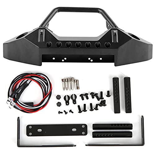 HUONIU Metall-Frontstoßstange mit LED-Leuchten für Axial SCX10 AX103007 1/10 RC Car, langlebiges und einfach zu installierendes Zubehör von HUONIU