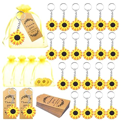 HUPYOMLER 30-teiliges Sonnenblumen-Themen-Partygeschenk-Set, Sonnenblumen-Themen-Schlüsselanhänger für Geburtstage, Hochzeiten, Babypartys und als Geschenk zur Rückgabe von HUPYOMLER