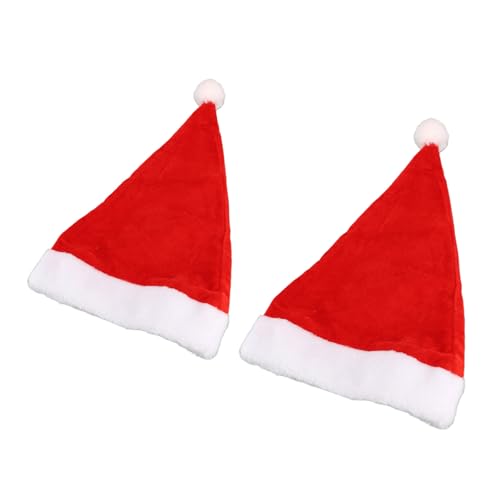 HUSHUI 2 Stück Leuchtende Weihnachtsmannmütze, Knopfsteuerung, Nylon, Weiches RGB, 3 Beleuchtungsmodi, 4 Leuchtende Farben, Rot-weiße LED-Weihnachtsmütze Erwachsene und Kinder von HUSHUI