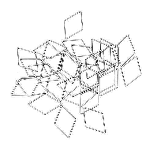 HUSHUI 30 Stück Ohrringverbinder Zum Selbermachen, Geometrisch, Rhombusförmig, Hohl, Rostfrei, Anhängerzubehör für Ornamente, Basteln von HUSHUI