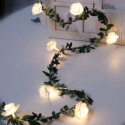 HUSHUI LED Fairy Lichterketten, 3 Meter 20 LEDs Rose Flower LED Weihnachtsgirlande Fairy String Lichterketten Batteriebetriebene Outdoor-Hochzeit Gartenparty Dekoration von HUSHUI